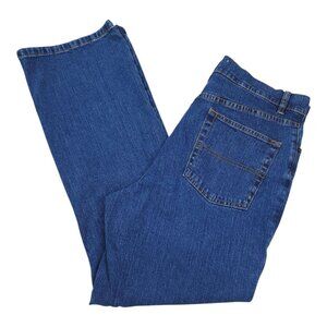 L.L. Bean Womens Classic Fit Straight Leg Jeans 14 Regular Blue Denim